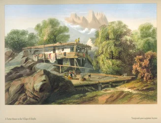 Carlo Bossoli. Tatarisches Haus im Dorf Alupka